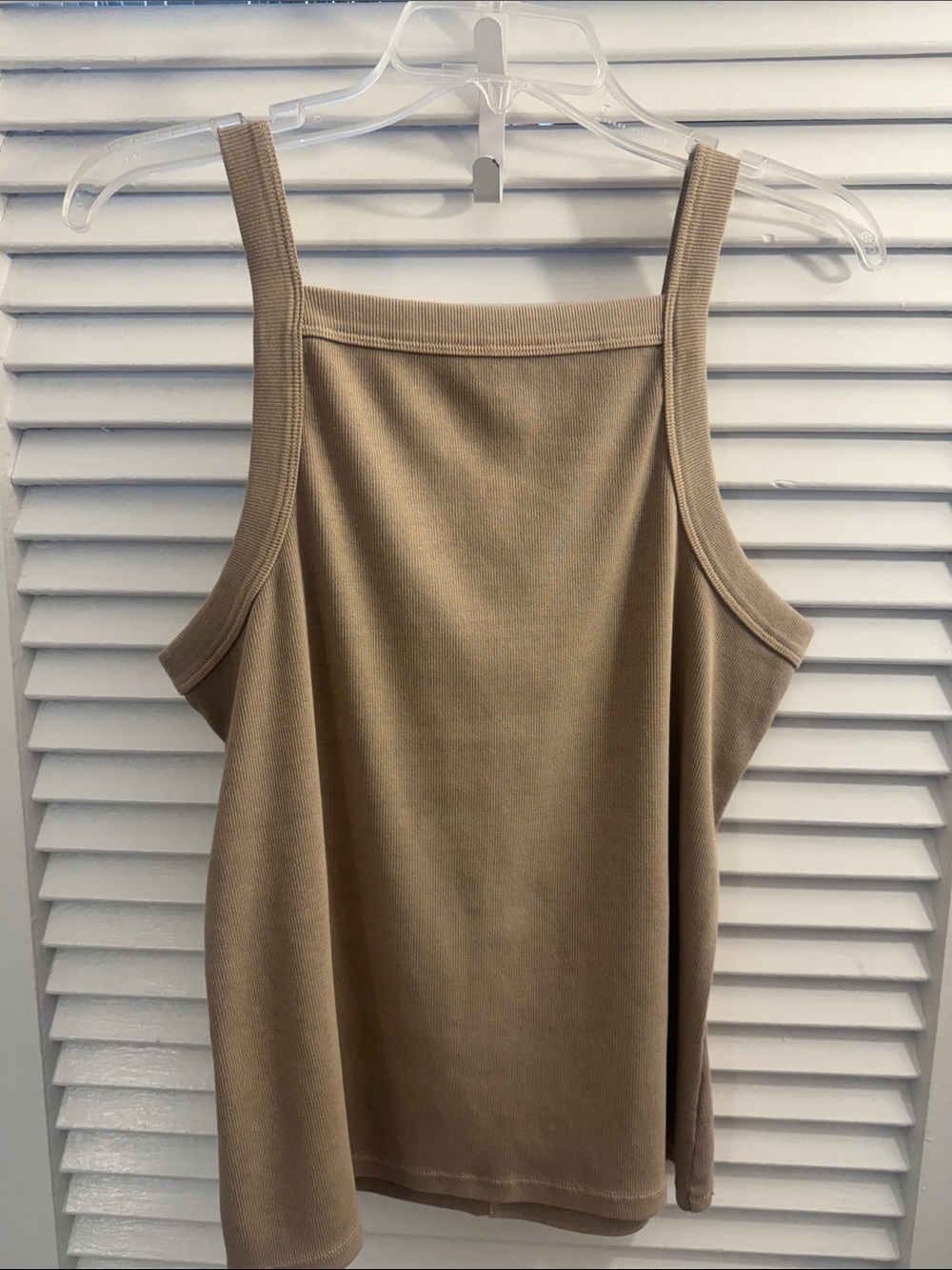 NWT Express "Fitted" Tan Ribbed Tank Top - Size Large
